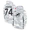 Tocy M.Dolphins #74 Kadyn Proctor Player Arctic Camo Salute to Service Hoodies Limited Game Stitched Jerseys