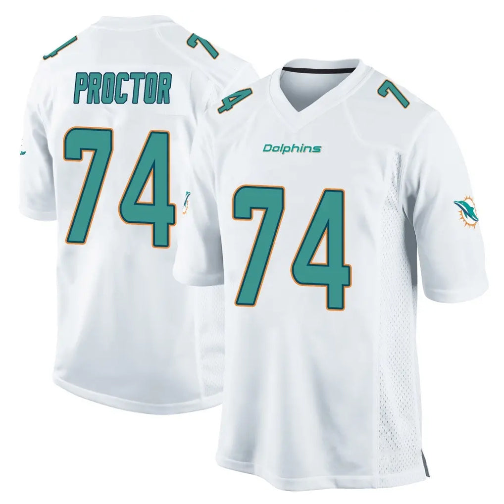 Tocy M.Dolphins #74 Kadyn Proctor Player White Home Game Stitched Jerseys