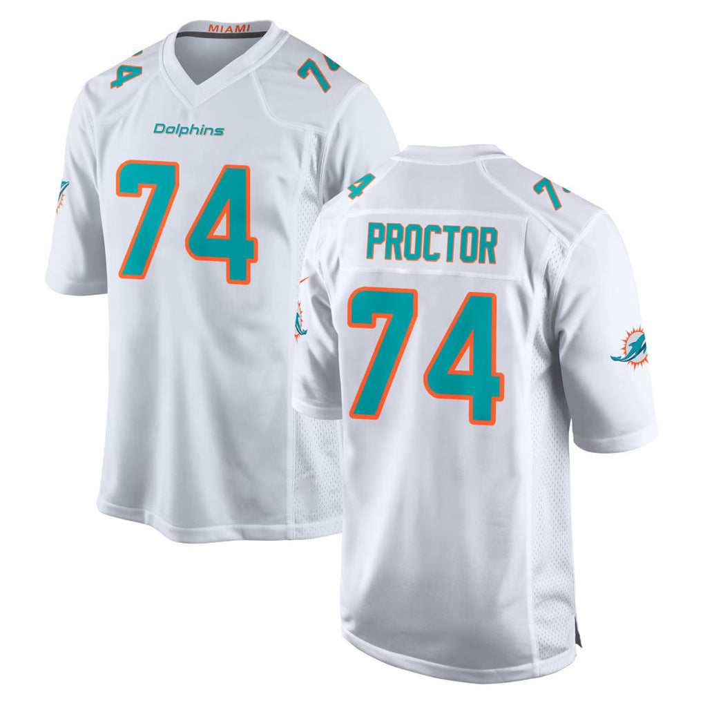Tocy M.Dolphins #74 Kadyn Proctor Player White Limited Home Game Stitched Jerseys