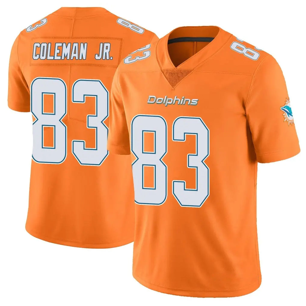 Tocy M.Dolphins #83 Kevin Coleman Jr. Player Orange Limited Home Game Stitched Jerseys
