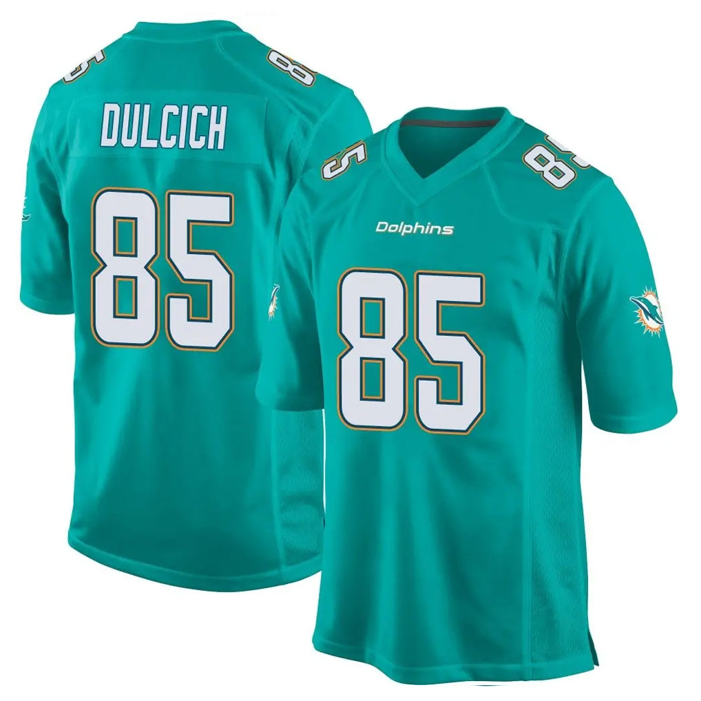 Tocy M.Dolphins #85 Greg Dulcich Player Aqua Team Color Home Game Stitched Jerseys