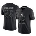 Tocy M.Dolphins #85 Greg Dulcich Player Black Reflective Limited Game Stitched Jerseys