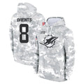 Tocy M.Dolphins #8 JuJu Brents Player Arctic Camo Salute to Service Hoodies Limited Game Stitched Jerseys