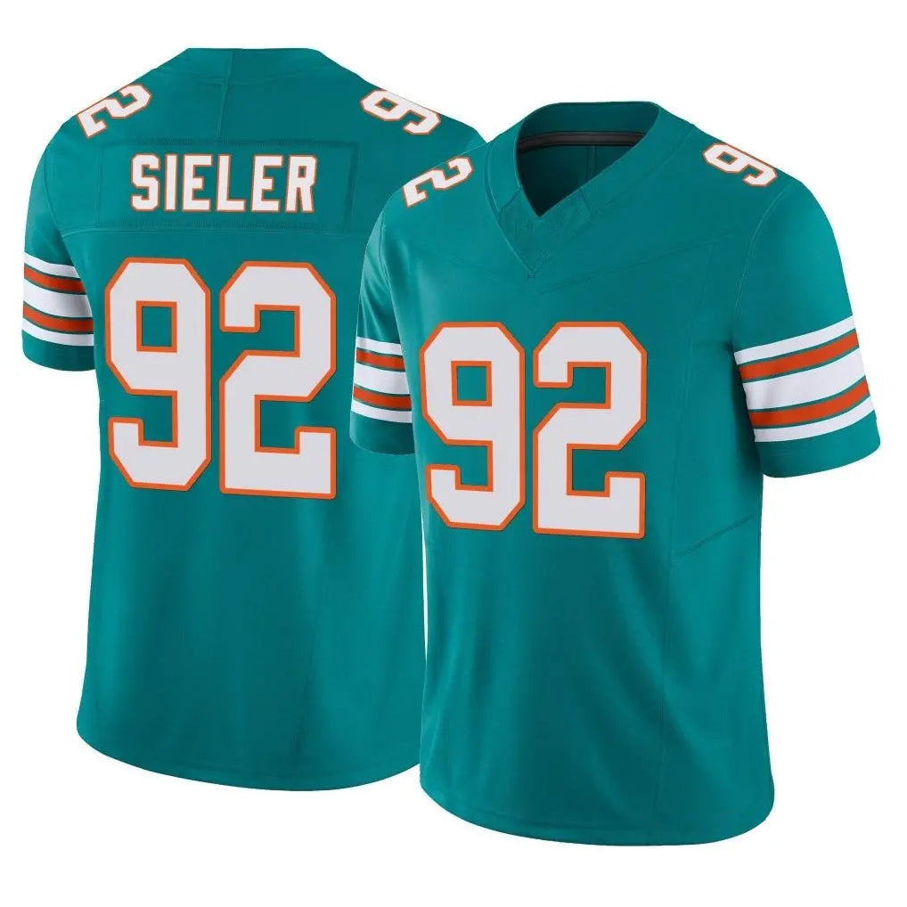 Tocy M.Dolphins #92 Zach Sieler Player Aqua Limited Alternate Vapor F.U.S.E. Home Game Stitched Jerseys