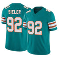 Tocy M.Dolphins #92 Zach Sieler Player Aqua Limited Alternate Vapor F.U.S.E. Home Game Stitched Jerseys