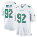 Tocy M.Dolphins #92 Zach Sieler Player White Home Game Stitched Jerseys