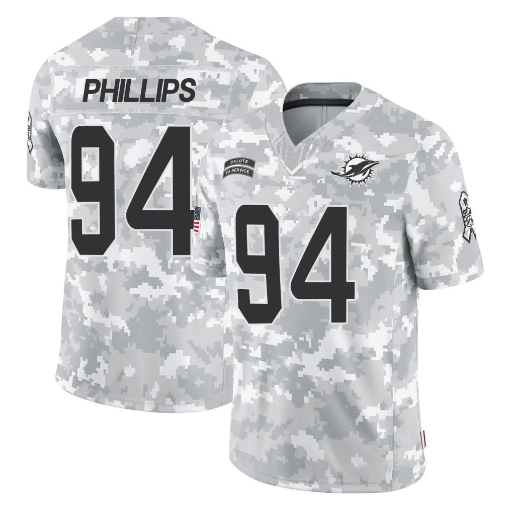Tocy M.Dolphins #94 Jordan Phillips Player Arctic Camo Salute To Service Limited Game Stitched Jerseys
