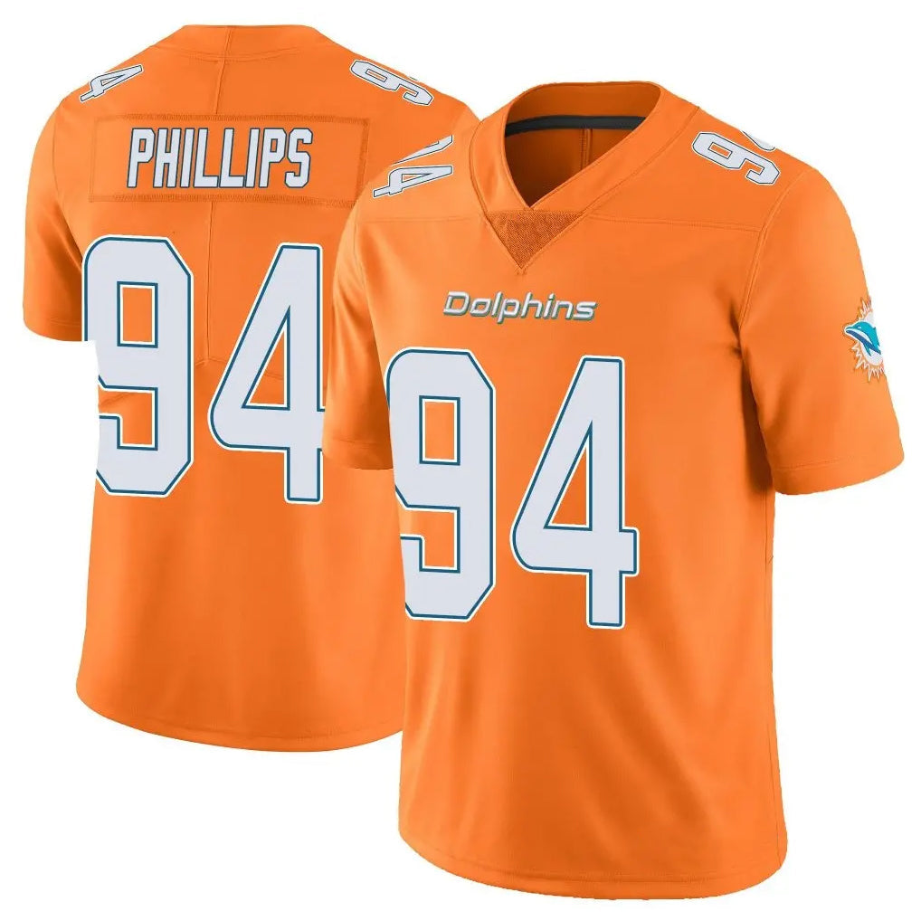 Tocy M.Dolphins #94 Jordan Phillips Player Orange Limited Home Game Stitched Jerseys