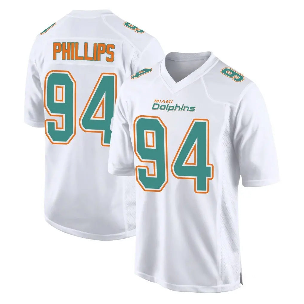 Tocy M.Dolphins #94 Jordan Phillips Player White Fashion Home Game Stitched Jerseys