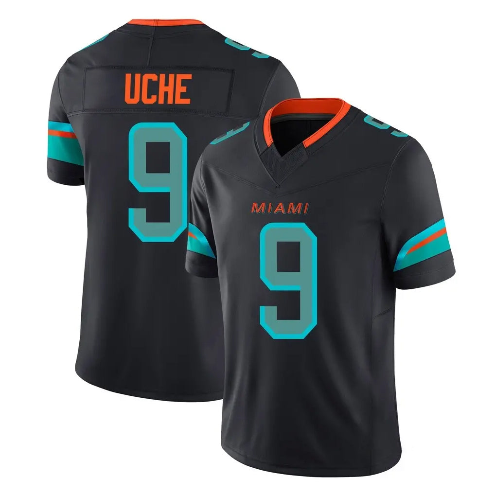 Tocy M.Dolphins #9 Joshua Uche Player Black Limited Pitch Rivalries Collection Home Game Stitched Jerseys