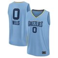 tocy M.Grizzlies #0 Jaylen Wells Light Blue Fast Break Replica Player Stitched Jerseys- Statement Edition
