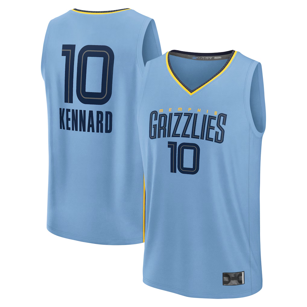 tocy M.Grizzlies #10 Luke Kennard Light Blue Fast Break Replica Player Stitched Jerseys- Statement Edition