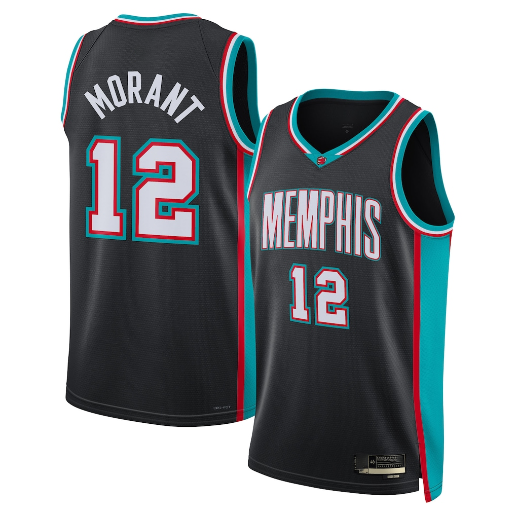 tocy M.Grizzlies #12 Ja Morant Black Swingman Stitched Jerseys- Classic Edition