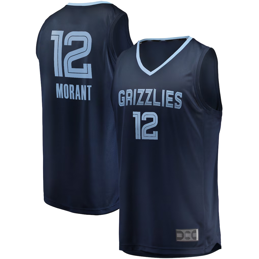 tocy M.Grizzlies #12 Ja Morant Navy Big & Tall Fast Break Player Stitched Jerseys- Icon Edition