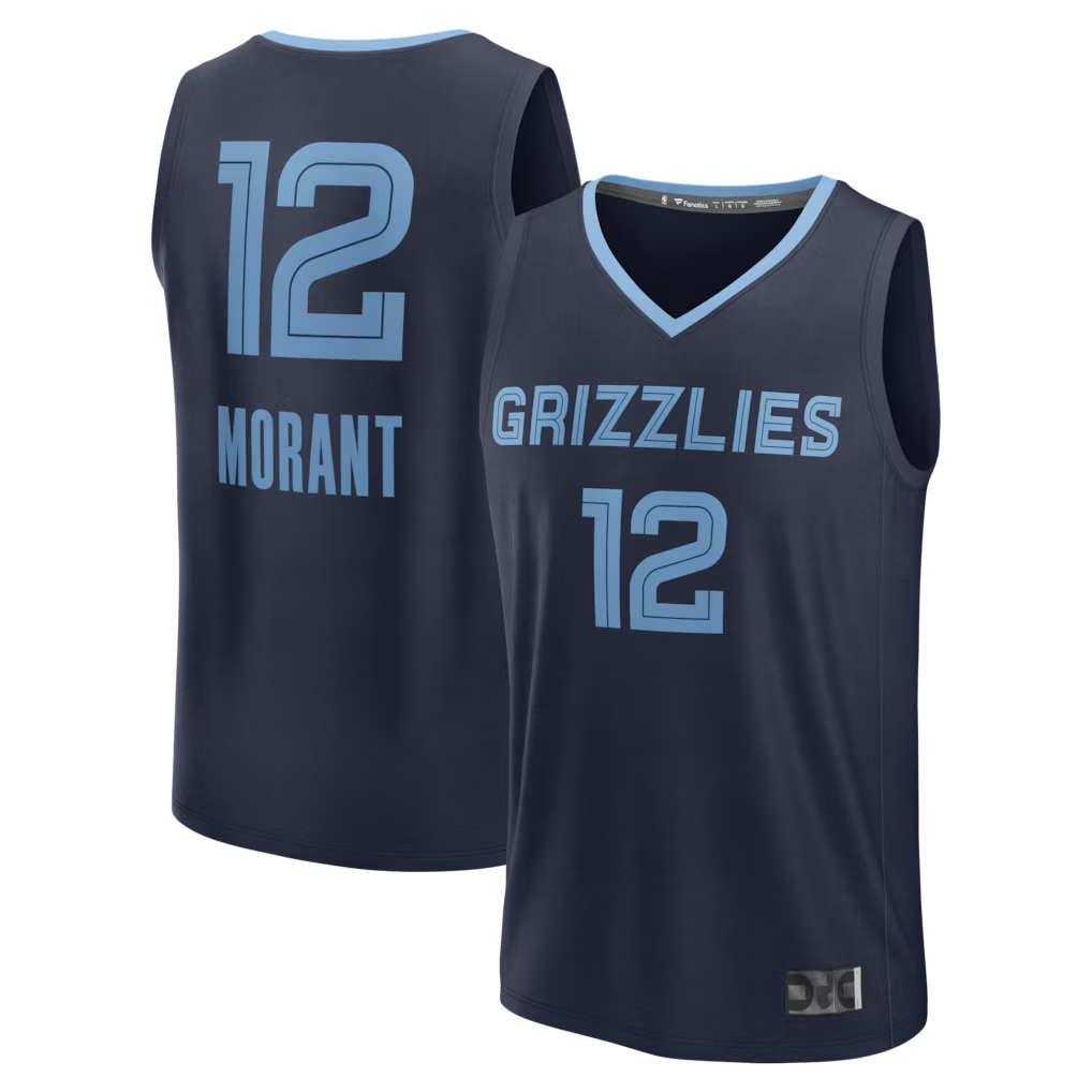 tocy M.Grizzlies #12 Ja Morant Navy Fast Break Replica Player Stitched Jerseys- Icon Edition