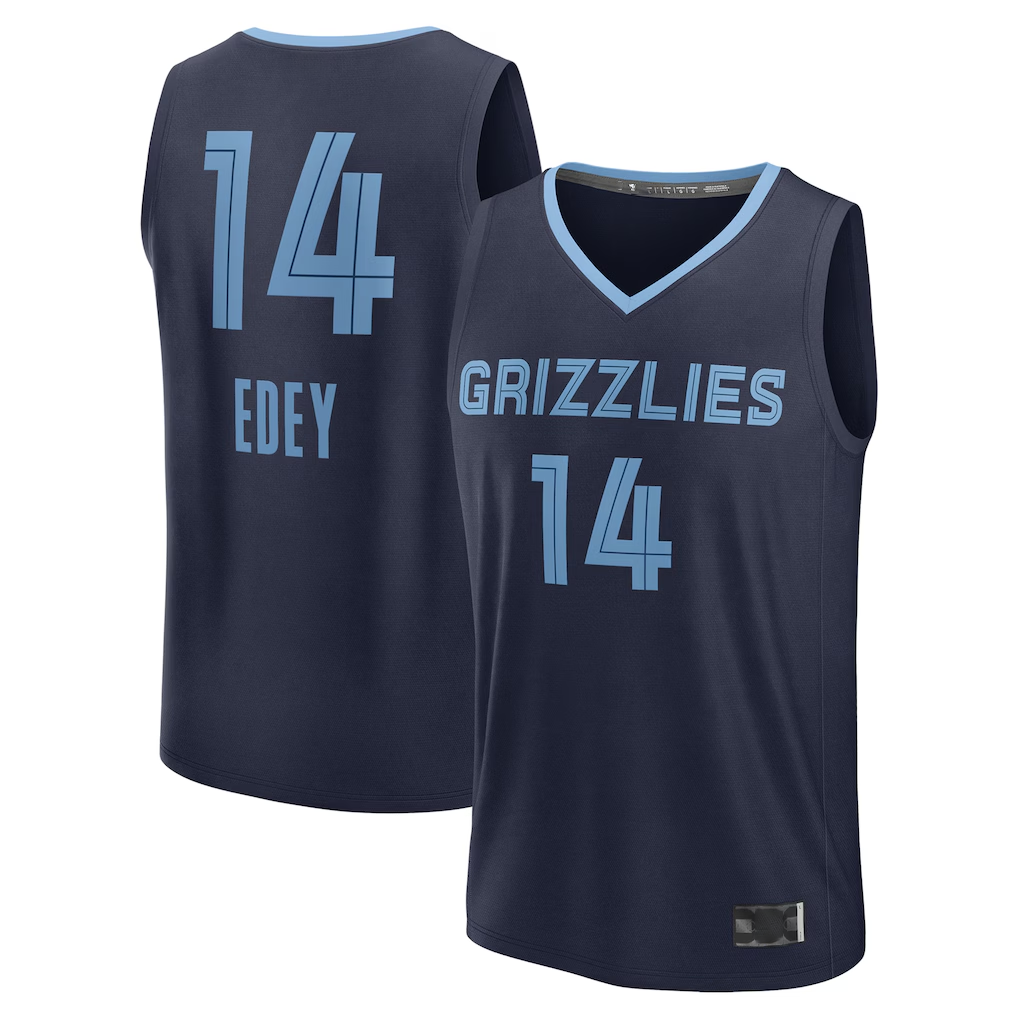 tocy M.Grizzlies #14 Zach Edey Navy Draft Fast Break Player Stitched Jerseys- Icon Edition