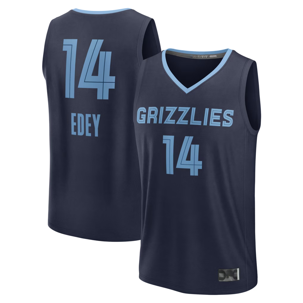 tocy M.Grizzlies #14 Zach Edey Navy Fast Break Replica Stitched Jerseys- Icon Edition
