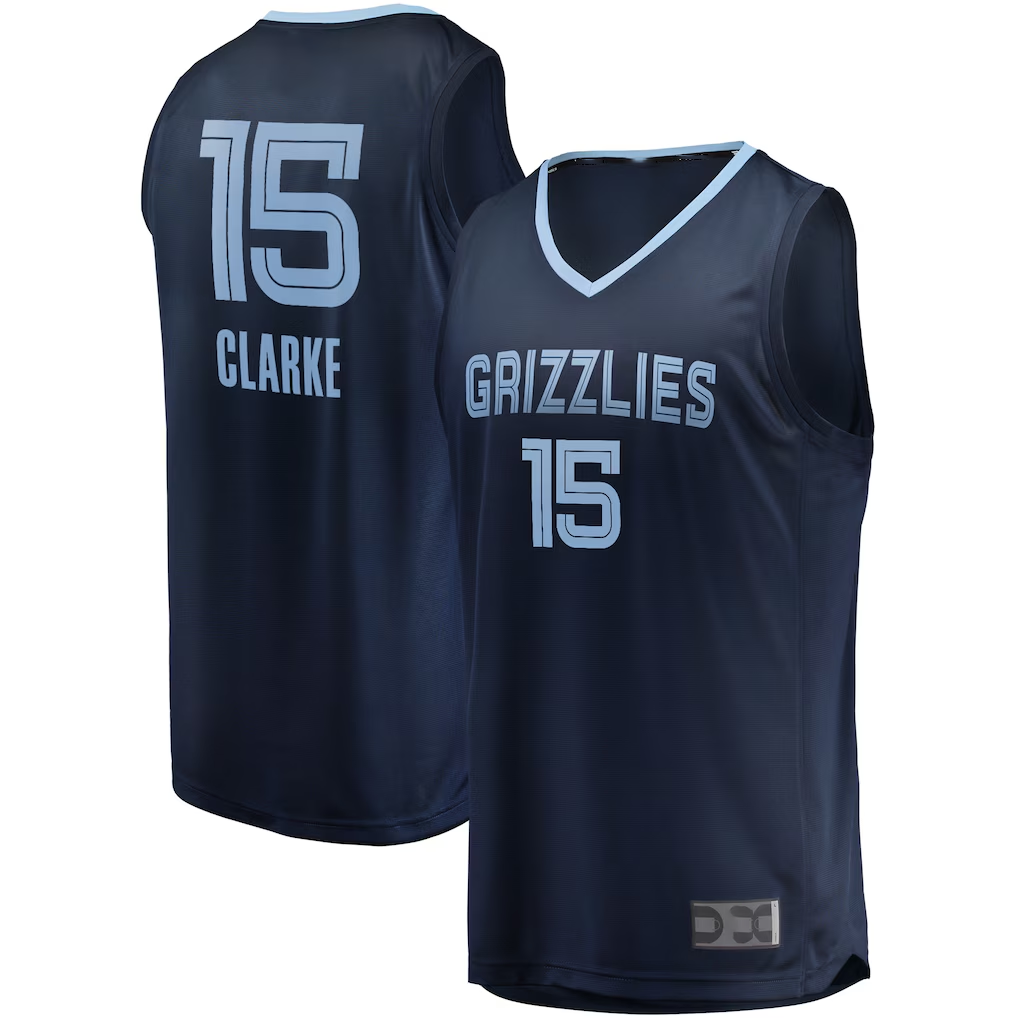 tocy M.Grizzlies #15 Brandon Clarke Navy Fast Break Replica Stitched Jerseys- Icon Edition