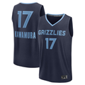 tocy M.Grizzlies #17 Yuki Kawamura Navy Fast Break Replica Player Stitched Jerseys- Icon Edition