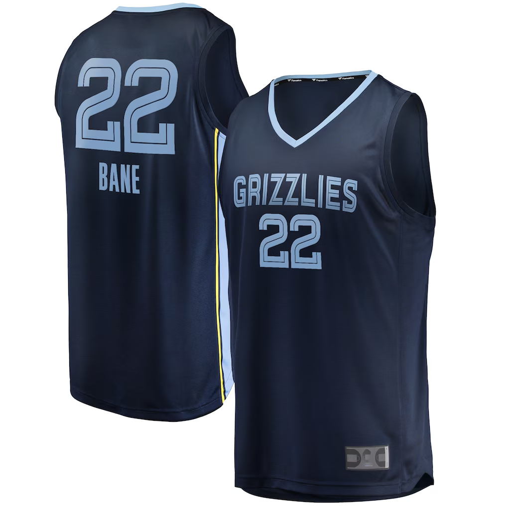 tocy M.Grizzlies #22 Desmond Bane Navy Fast Break Replica Stitched Jerseys- Icon Edition