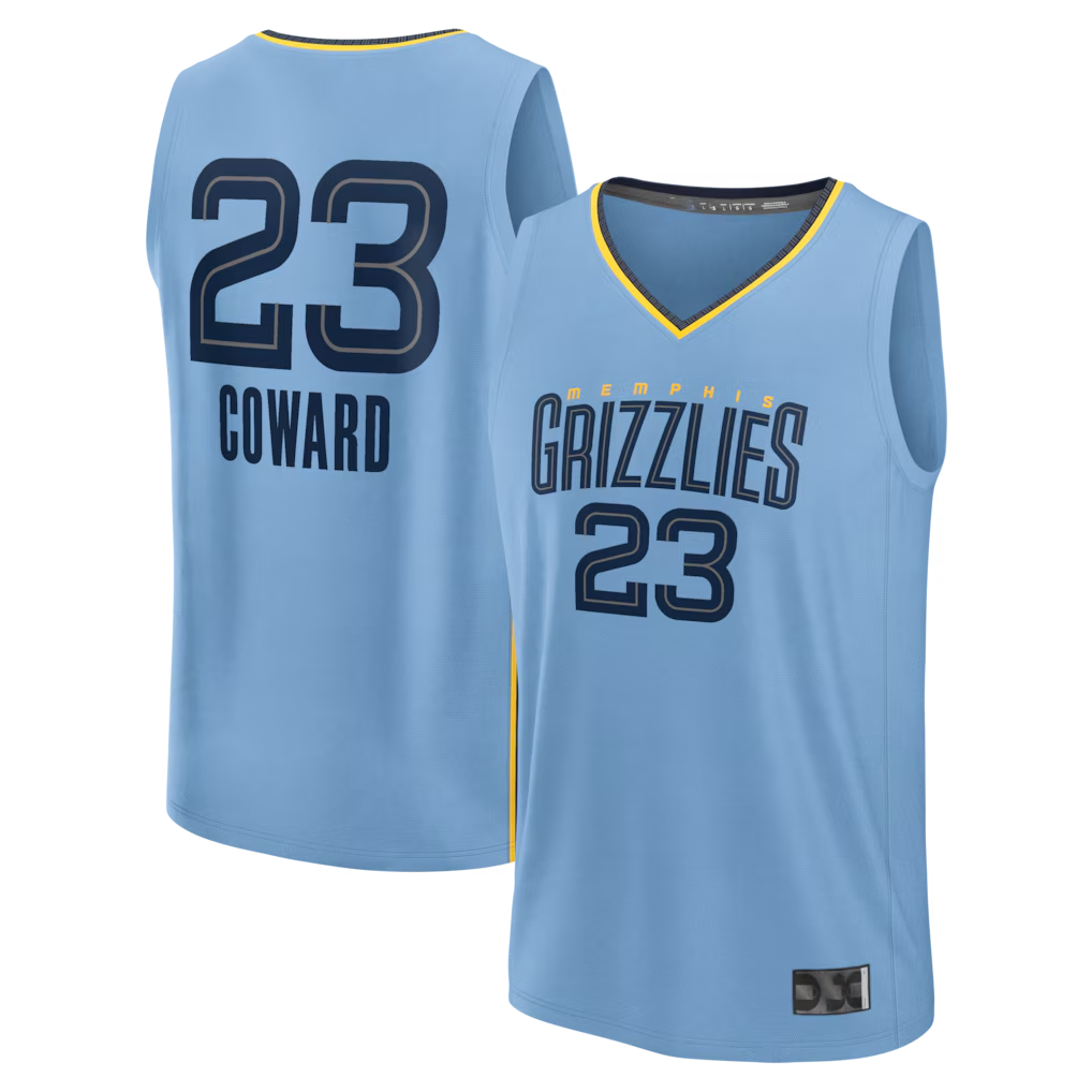 tocy M.Grizzlies #23 Cedric Coward Light Blue Fast Break Replica Player Stitched Jerseys- Statement Edition