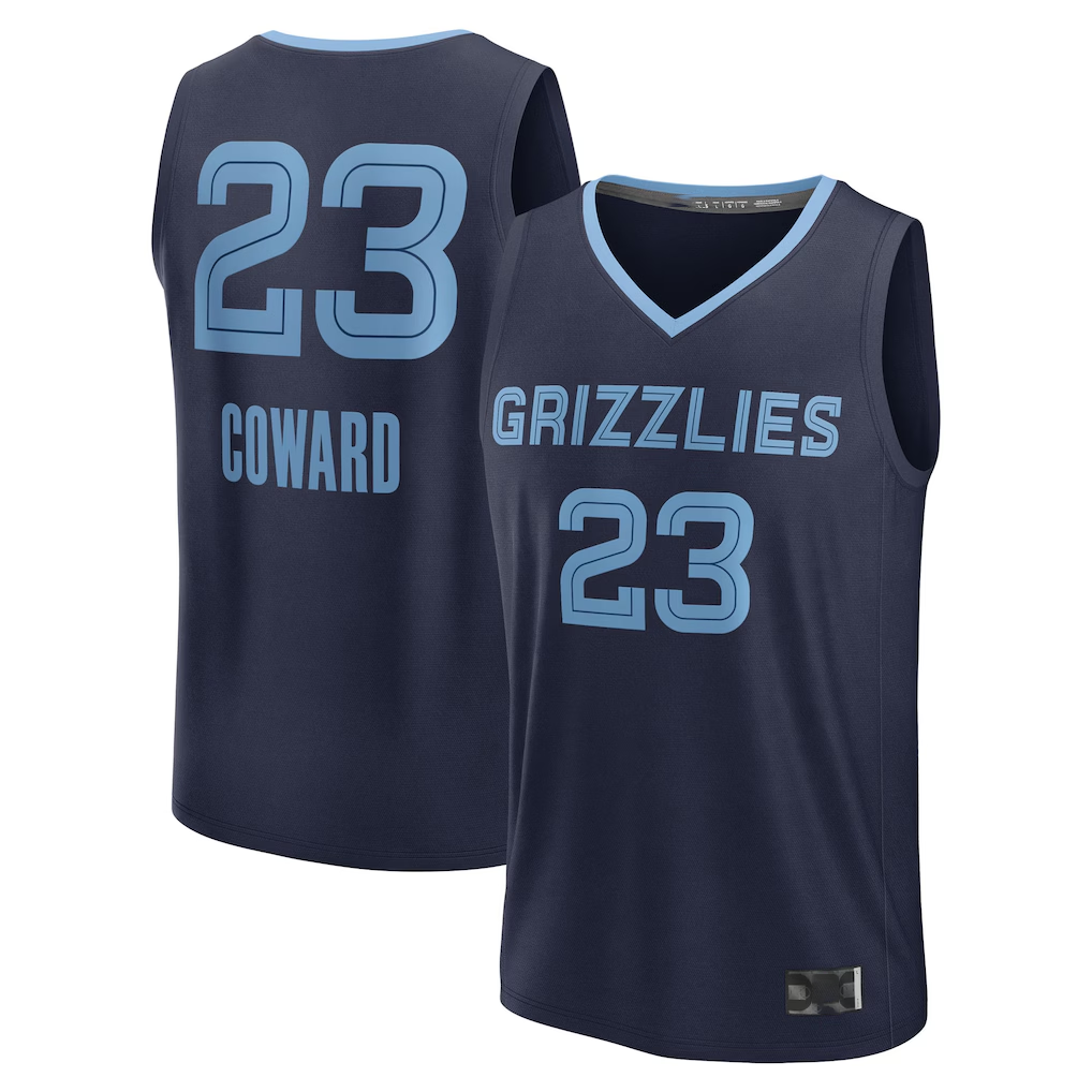 tocy M.Grizzlies #23 Cedric Coward Navy Draft First Round Pick Fast Break Replica Stitched Jerseys- Icon Edition