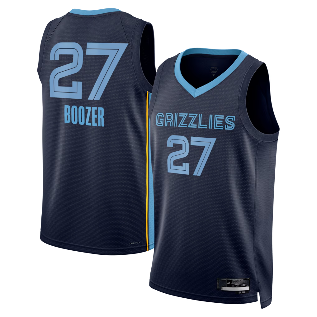 tocy M.Grizzlies #27 Cameron Boozer Navy 2026 Draft Swingman Stitched Jerseys- Icon Edition