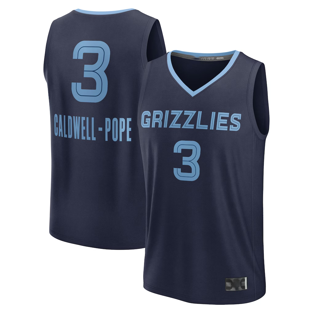 tocy M.Grizzlies #3 Kentavious Caldwell-Pope Navy Fast Break Replica Player Stitched Jerseys- Icon Edition