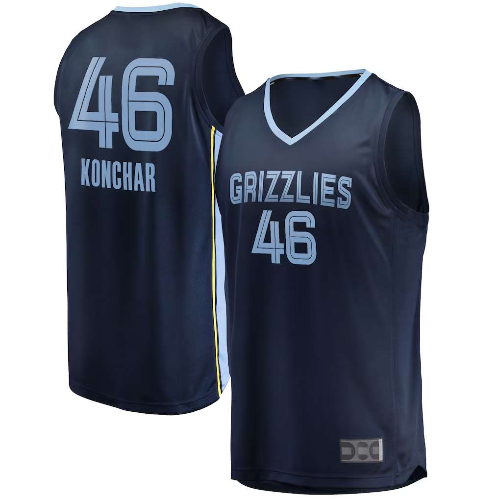 tocy M.Grizzlies #46 John Konchar Navy Fast Break Replica Stitched Jerseys- Icon Edition