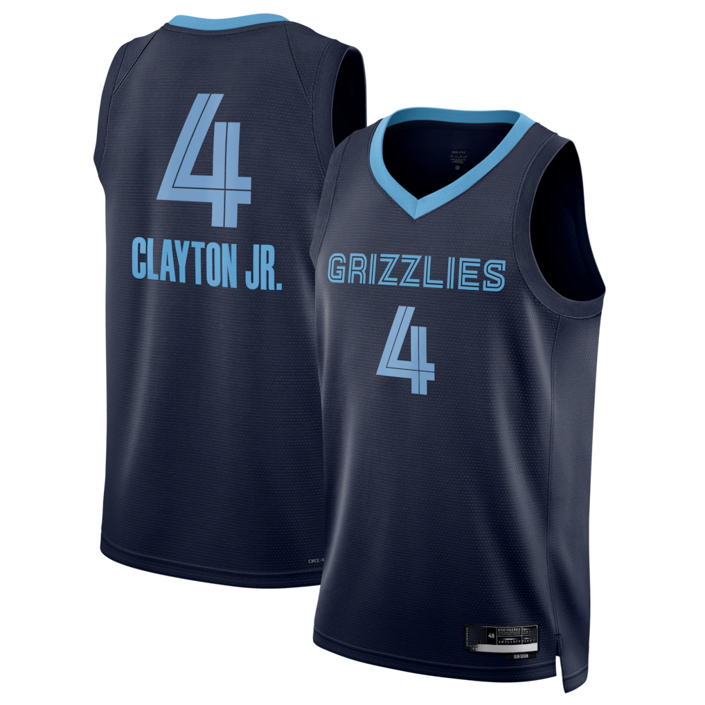 tocy M.Grizzlies #4 Walter Clayton Jr. Navy Swingman Stitched Jerseys- Icon Edition