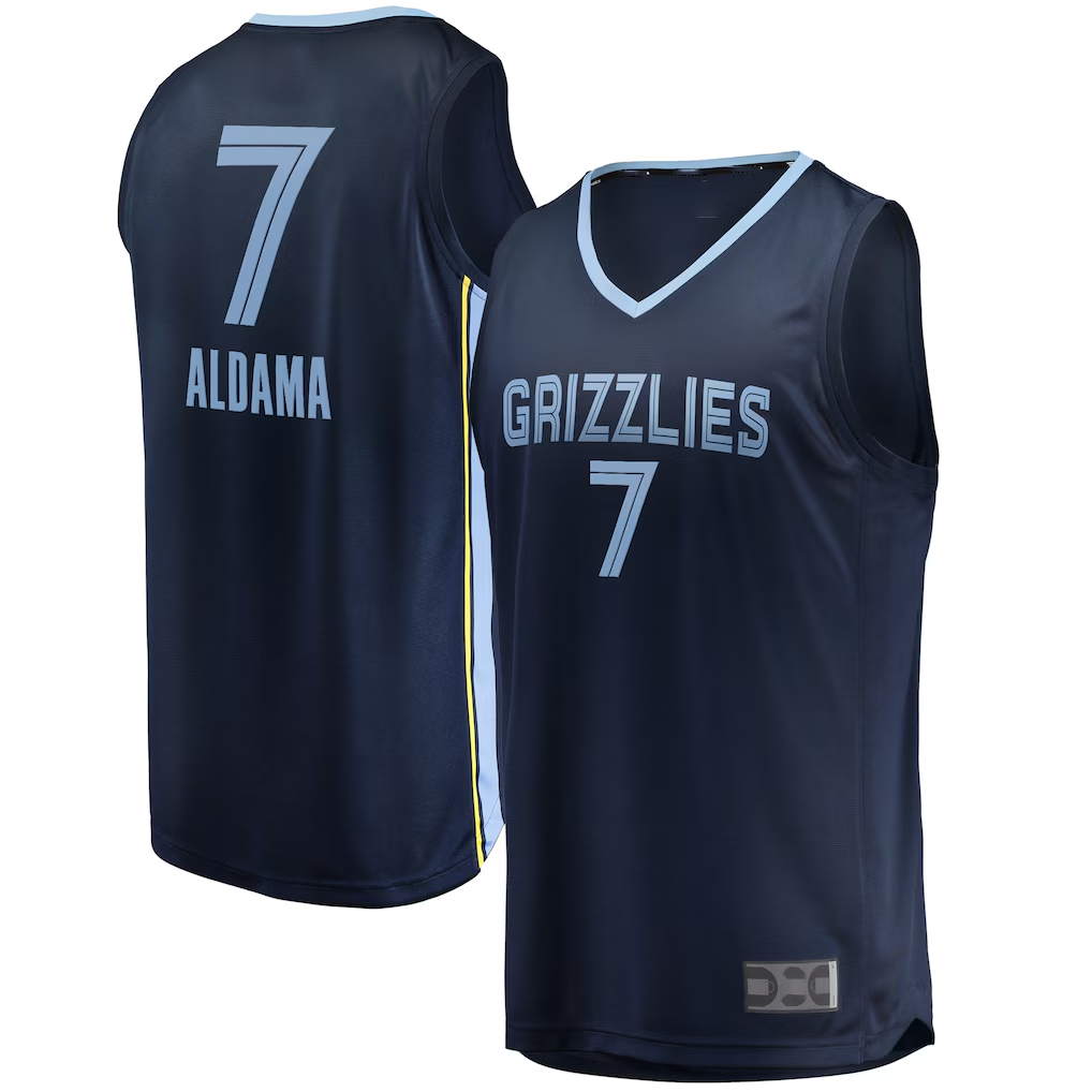 tocy M.Grizzlies #7 Santi Aldama Navy Fast Break Replica Stitched Jerseys- Icon Edition