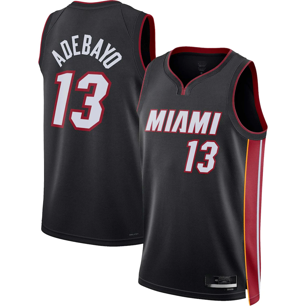 tocy M.Heat #13 Bam Adebayo kounmpo Black Fast Break Jerseys - Icon Edition