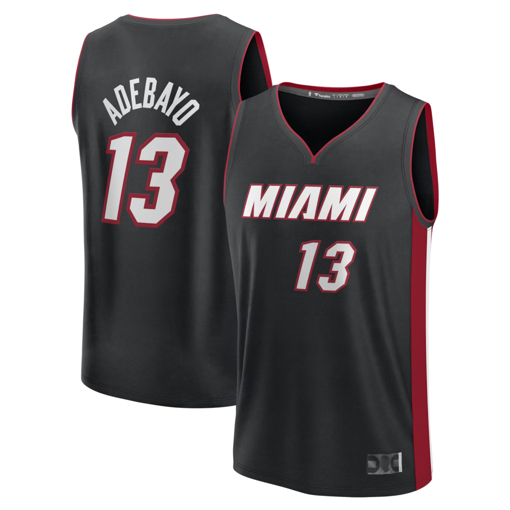 tocy M.Heat #13 Bam Adebayo Black Fast Break Replica Jerseys - Icon Edition