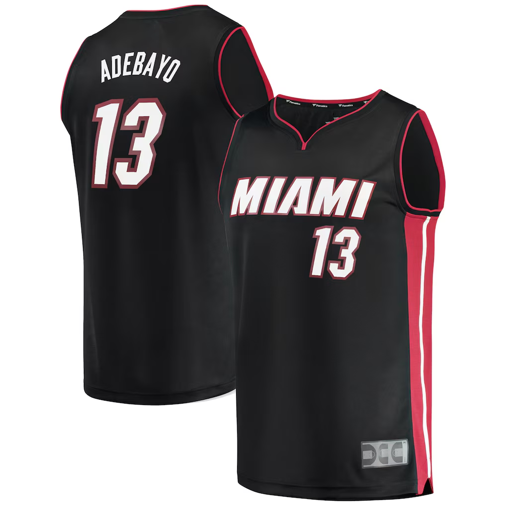 tocy M.Heat #13 Bam Adebayo Black Fast Break Replica Player Jerseys - Icon Edition