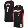 tocy M.Heat #1 Chris Bosh Mitchell & Ness Black 2012-13 Hardwood Classics Swingman Jerseys