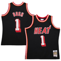 tocy M.Heat #1 Chris Bosh Mitchell & Ness Black 2013-14 Hardwood Classics Swingman Jerseys