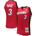 tocy M.Heat #3 Dwyane Wade Mitchell & Ness Red 2005-06 Hardwood Classics Authentic Jerseys