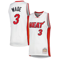 tocy M.Heat #3 Dwyane Wade Mitchell & Ness White 2005-06 Hardwood Classics Swingman Jerseys