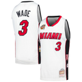 tocy M.Heat #3 Dwyane Wade Mitchell & Ness White Hall of Fame Class of 2023 Throwback Swingman Jerseys