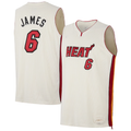 tocy M.Heat #6 LeBron James Cream Forever King Reserve Authentic Jerseys
