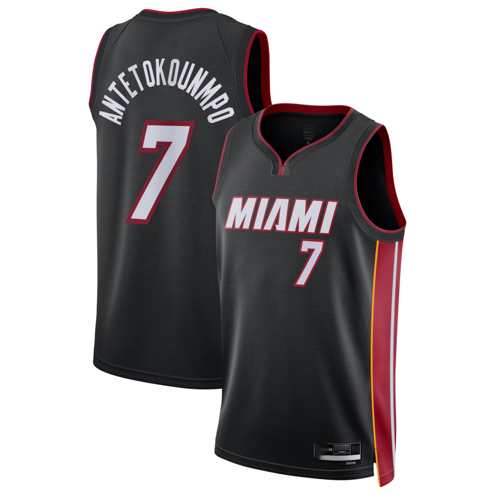 tocy M.Heat #7 Giannis Antetokounmpo Black Swingman Jerseys - Icon Edition