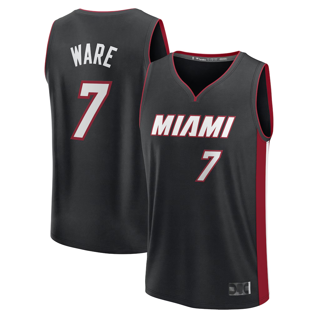 tocy M.Heat #7 Kel'el Ware Black Fast Break Replica Player Jerseys - Icon Edition
