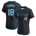 tocy M.Marlins #18 Griffin Conine Player Black City Connect Home Limited Elite Stitched Jerseys