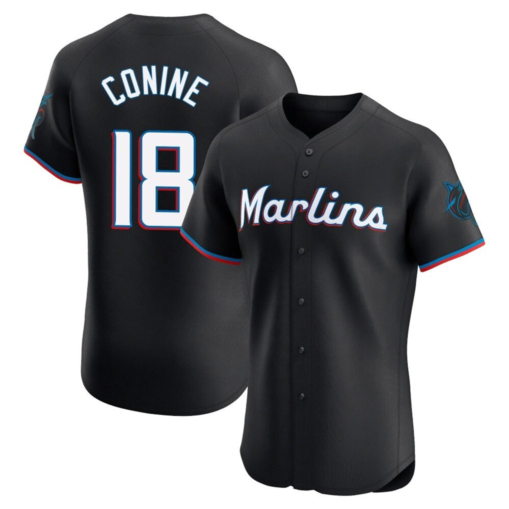 tocy M.Marlins #18 Griffin Conine Player Black Vapor Home Limited Elite Stitched Jerseys