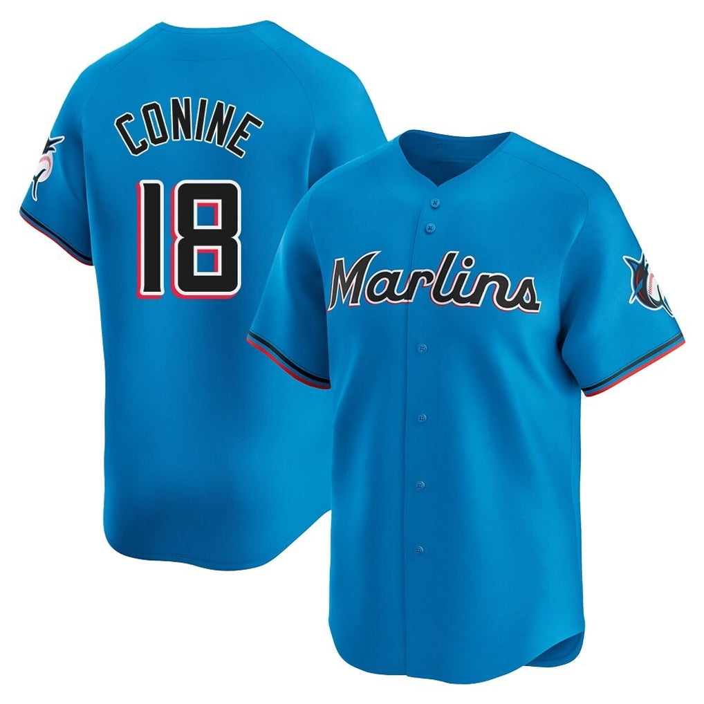 tocy M.Marlins #18 Griffin Conine Player Blue Home Limited Stitched Jerseys
