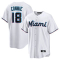 tocy M.Marlins #18 Griffin Conine Player White Home Game Stitched Jerseys