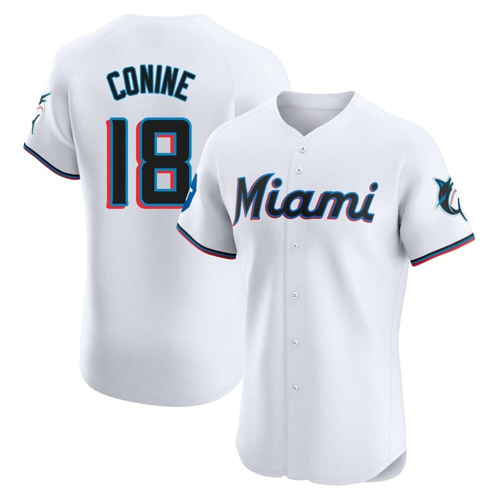 tocy M.Marlins #18 Griffin Conine Player White Home Limited Elite Stitched Jerseys