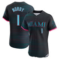 tocy M.Marlins #1 Connor Norby Player Black City Connect Home Limited Elite Stitched Jerseys