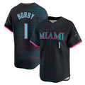 tocy M.Marlins #1 Connor Norby Player Black City Connect Home Limited Stitched Jerseys