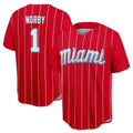 tocy M.Marlins #1 Connor Norby Player Red City Connect Home Game Stitched Jerseys